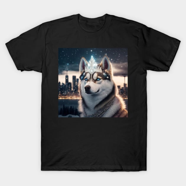 Sparkling Siberian Husky T-Shirt by Enchanted Reverie